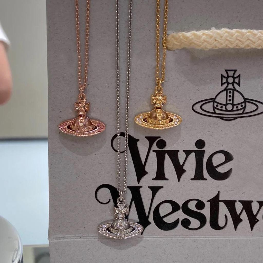 Empress Dowager Cixi Saturn Stud Diamond Necklace: Elegant, Versatile, 3D Planet Design Sweater Chain