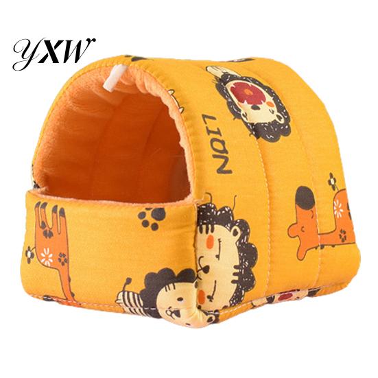 Rat Beds Guinea Pig Nest Cartoon Pattern Pet Hideout Warm Squirrel Small Animal Hamster Bed House Cage Accessories Fashion