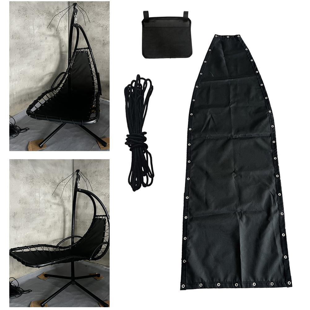 Black Chair Cover Hanging Swing Chair Easy Installation Process Enhanced Relaxation Experience Perfect Fit Dimensions