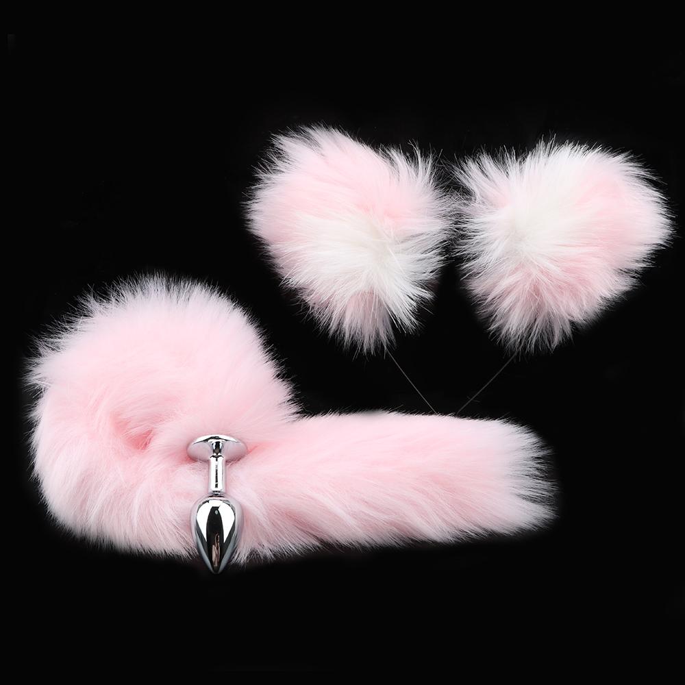 Prostate Massager Adult Games Sex Toys For Women Men Couples Smooth Touch Anal Plug With Cat Ears Headbands Fox Tail Metal Butt Plug