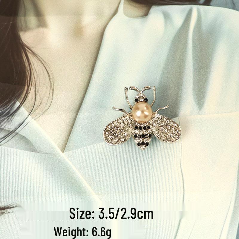 Elegante Strass-Bienenbrosche: Damen Anti-Exposure Kragen Pin für Hemden und T-Shirts