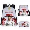 Set Zaino Scolastico CR7 per Bambini Tessuto Oxford Borsa a Doppio Scomparto con Tasca Frontale Astuccio Tracolla Ergonomico Dorsale