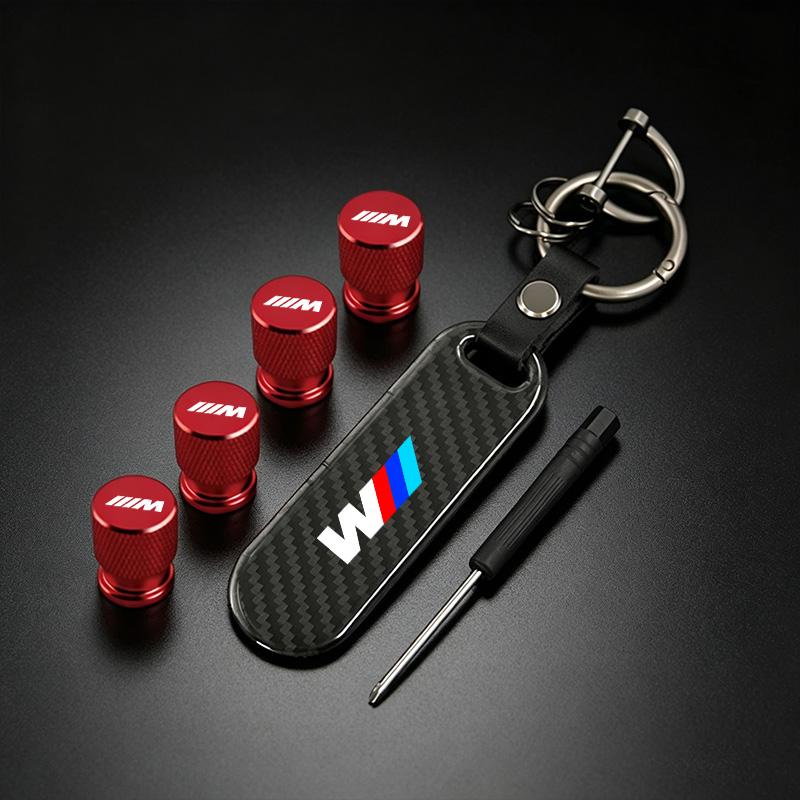 Car Valve Caps Wheel Tires Air Tyre Stem Protective Cover And Car Keychain For BMW M Emblem E46 E36 E34 F10 E90 F30 E53 E30 E87