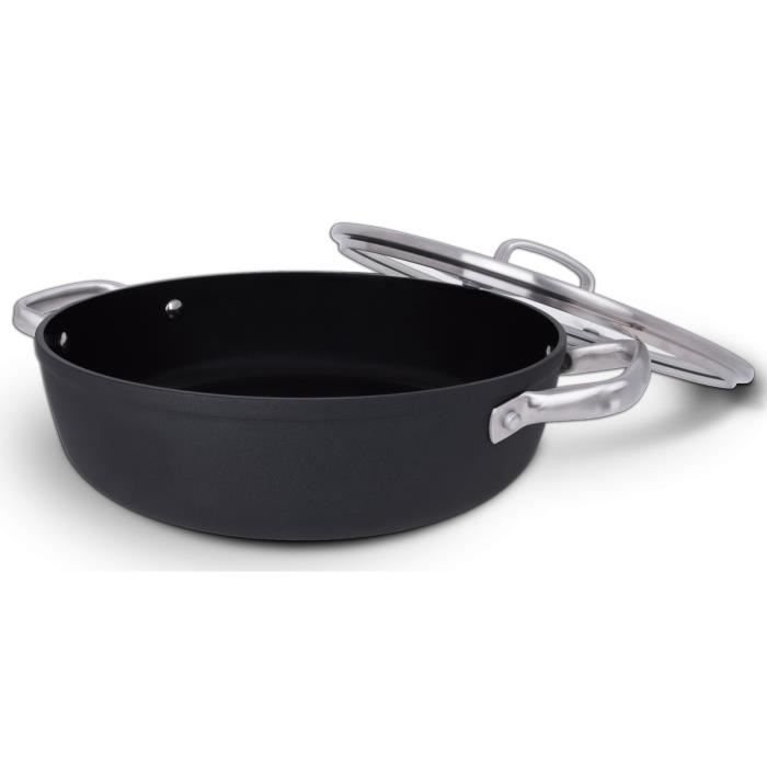 Arcos samoa - sauteuse anti-adhésive en aluminium forge avec couvercle en verre (28 mm)
