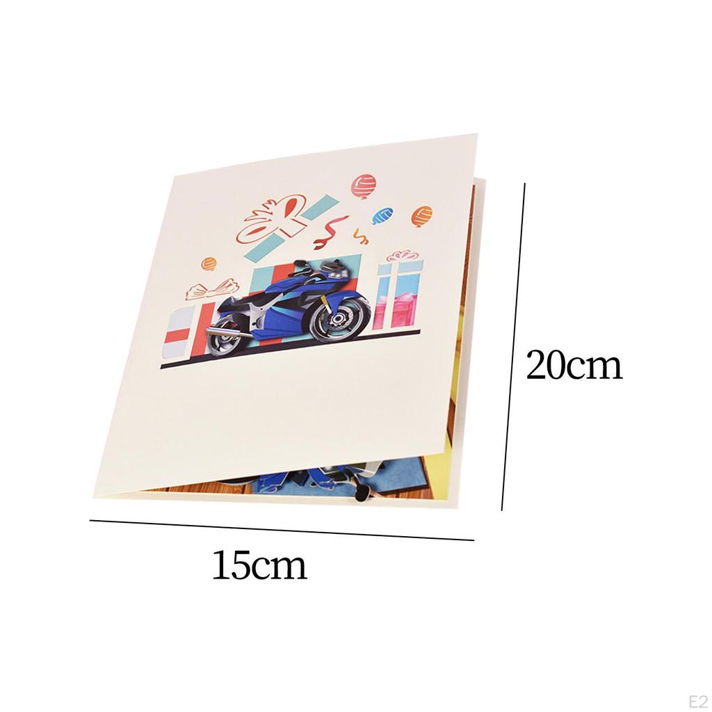 כרטיס ברכה ליום האב הזמנה קופצת לאופנוע תלת מימד תודה אבא אבא