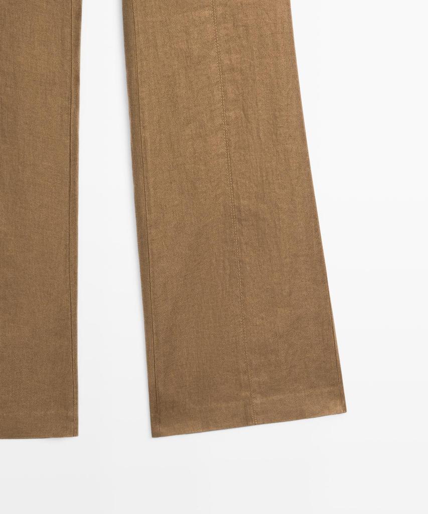 Masimodutti 100% Linen Kick Flare Fit Pants