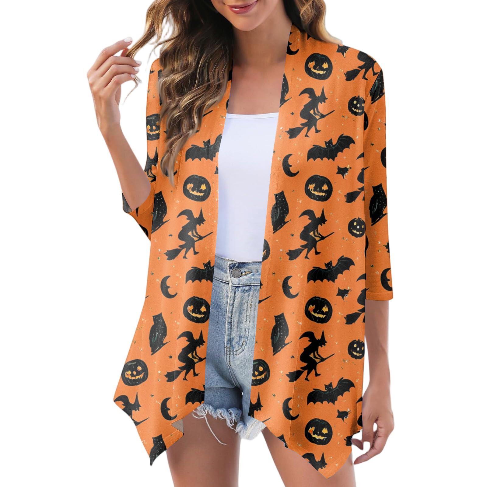 

Женский модный повседневный уютный кардиган-жакет на Хэллоуин XL шафрановый
