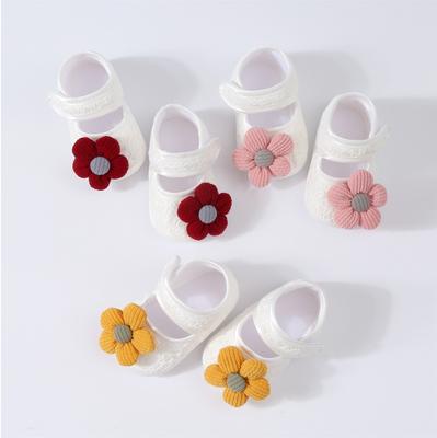 Baby Flower Toddler Shoes Headband Set Color Matching Glue Non-slip Shoes