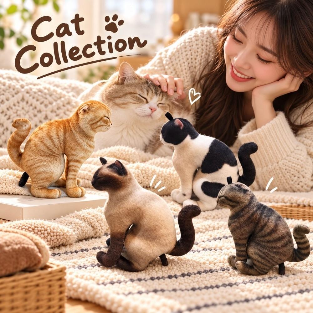 Compact Abstract Cat Doll Lightweight Kawaii Plush Pendant Keychain Phone Case Decoration