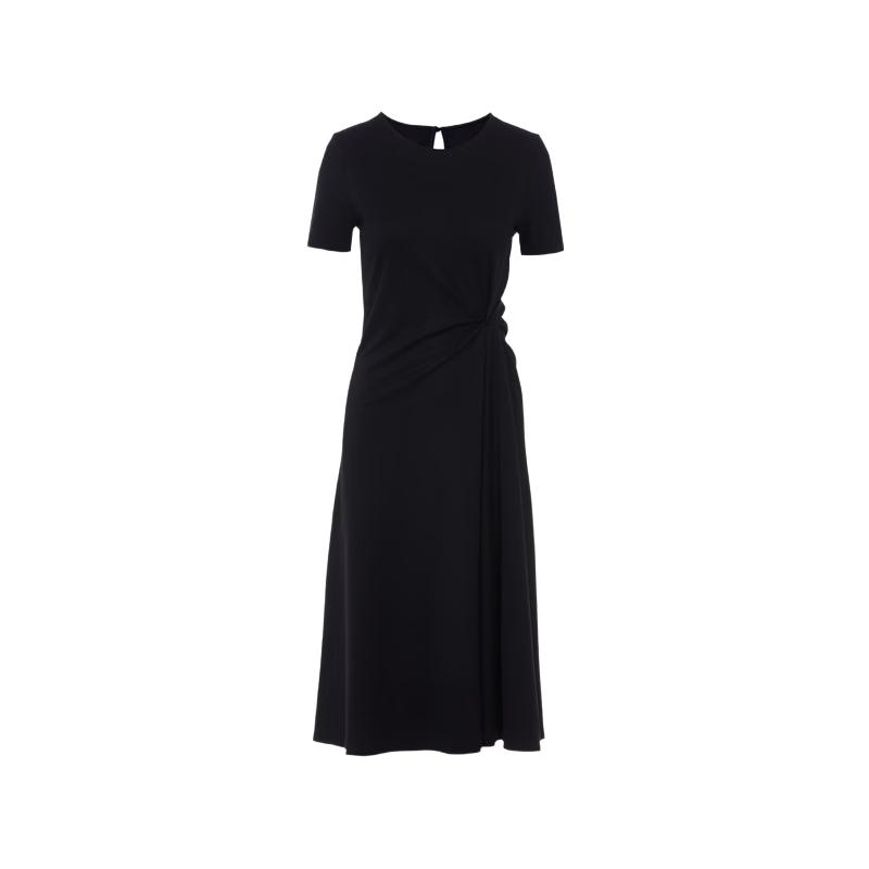 LANGZI Twisted Knot Draped Midi Dress L