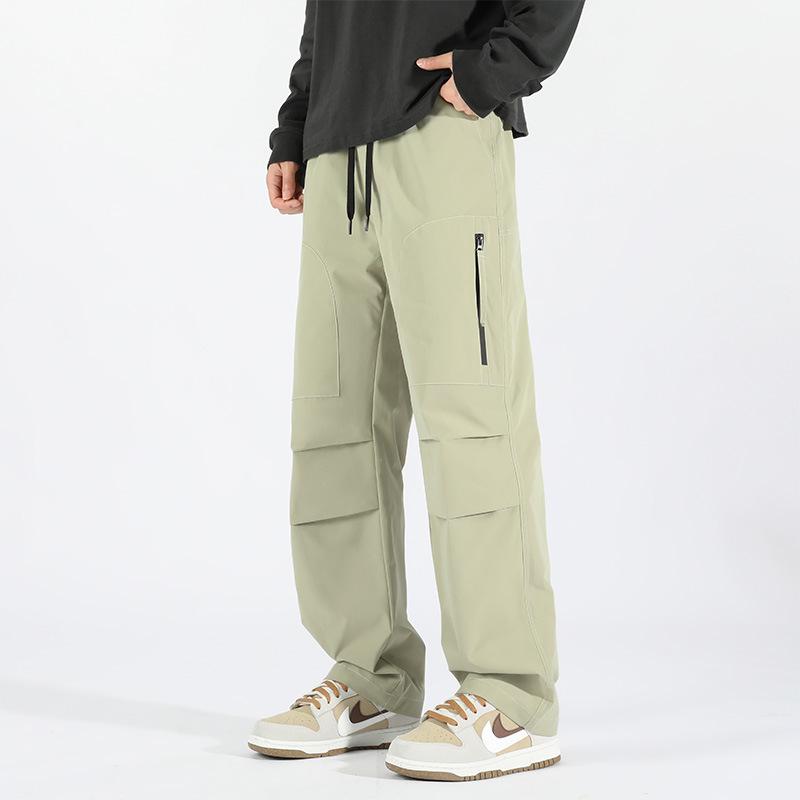 2024 Men's Trendy High Street Cargo Pants: Spring/Autumn, Handsome Loose Fit, Waterproof for Outdoor and Mountaineering