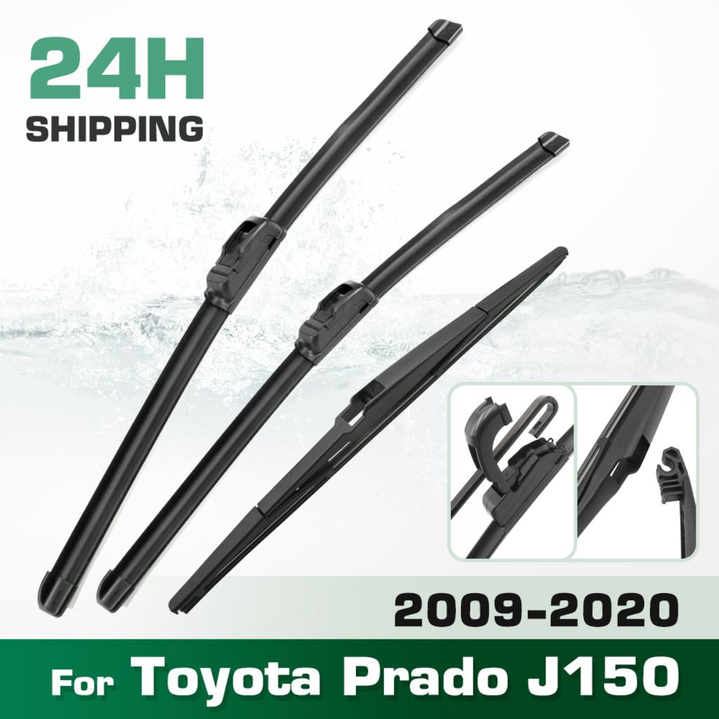 For Toyota Prado J150 2009-2023 2010 2011 2012 Wiper Front & Rear Wiper Blades Windshield Windscreen Window Brushes 26"+20"+12