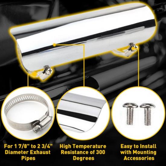 Exhaust Muffler Pipe Heat Shield Cover Protector For Harley Motorcycle Chrome