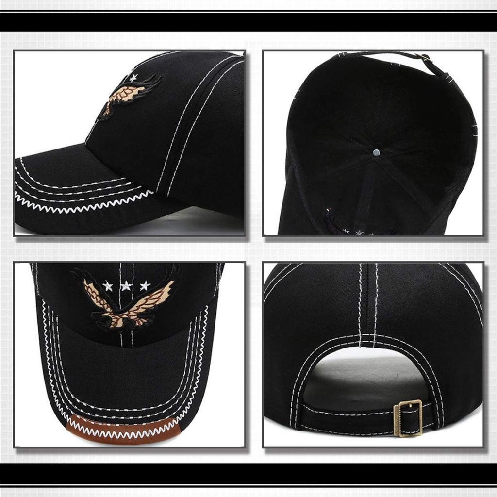 WHITE FANG Hat Cap Eagle Fashionable Casual Golf Sports Outdoor CA456 Men's (02 Navy)