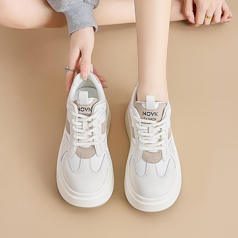 Shoes Women's Spring New Sports Wind Breathable Lace-up Running Single Shoes College Style Casual Single Shoes Women