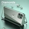 Doppelseitige magnetische Adsorption Metallstoßstange Glas Hülle für IPhone 11 13 14 15 Pro Max 12 XS XR X Plus IPhone11 Magnet Hülle