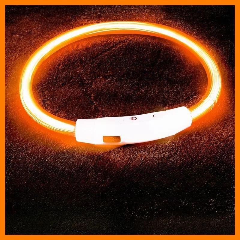 USB Rechargeable LED Dog Collar Luminous Anti-Lost Pet Accessory with Harness Dogs Necklace Collar for Night Safety