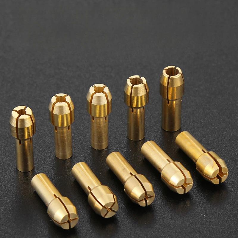 5/11 bucăți/lot mini mandrină de găurit din alamă pentru unealtă rotativă Dremel 0,5-3,2 mm alamă și piuliță pentru set de accesorii Dremel