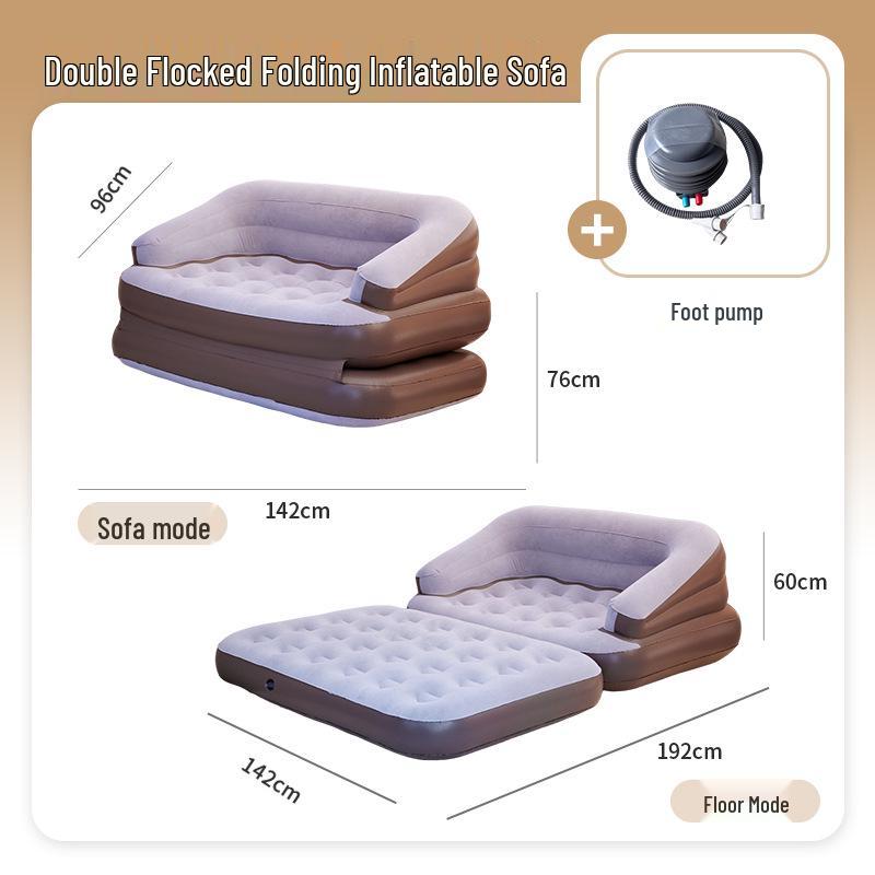 Thick Flocking Inflatable 2-in-1 Sofa Recliner: Sit & Lie Tent Sofa