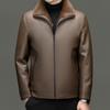 Haining Leather Jacket Men's Winter Fur Integrated Leather Jacket New Thickened Warm Jacket Velvet Leather Jacket Men