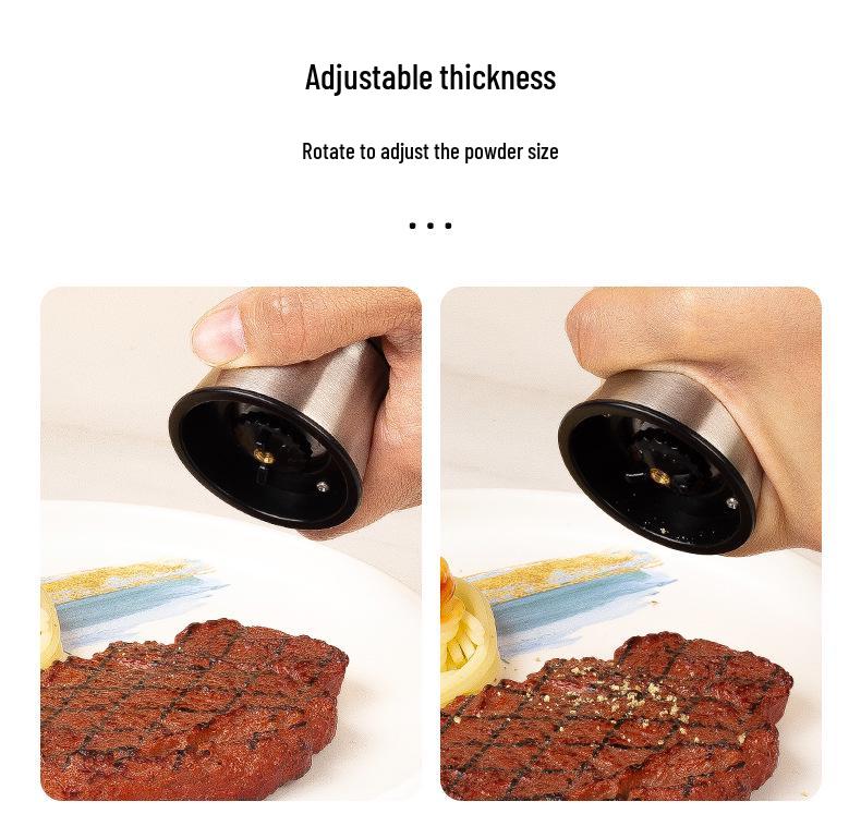 Titanium-Plated Stainless Steel Spice Grinder for Sea Salt and Black Pepper