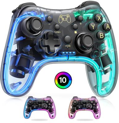 Farby ovládača Switch RGB Bezdrôtový ovládač Switch Nastavenia aplikácie 10 Zmena farby Prebudenie Switch Pro ovládač Switch OLED Kompatibilný TURBO