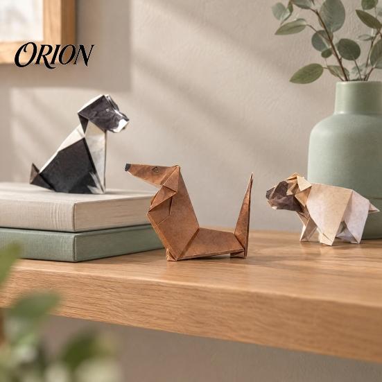 3D Animal Paper Folding Origami Craft Kit, DIY Cat Dog Set with Instruction, Handmade Desktop Decoration Fun Screen?Free Art Activity, Creative