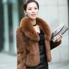 New Womens Winter Autumn Short Section Faux Fur Jackets Man-made Rabbit  Collar Casual  Coats E98