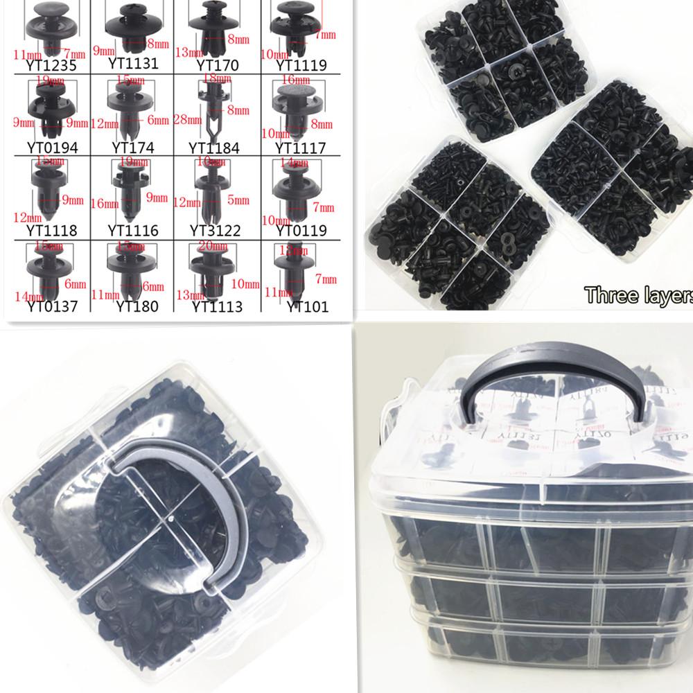 New 630 PCS Car Body Push Pin Rivet Fasteners Door Trim Panel Clips 16 Sizes