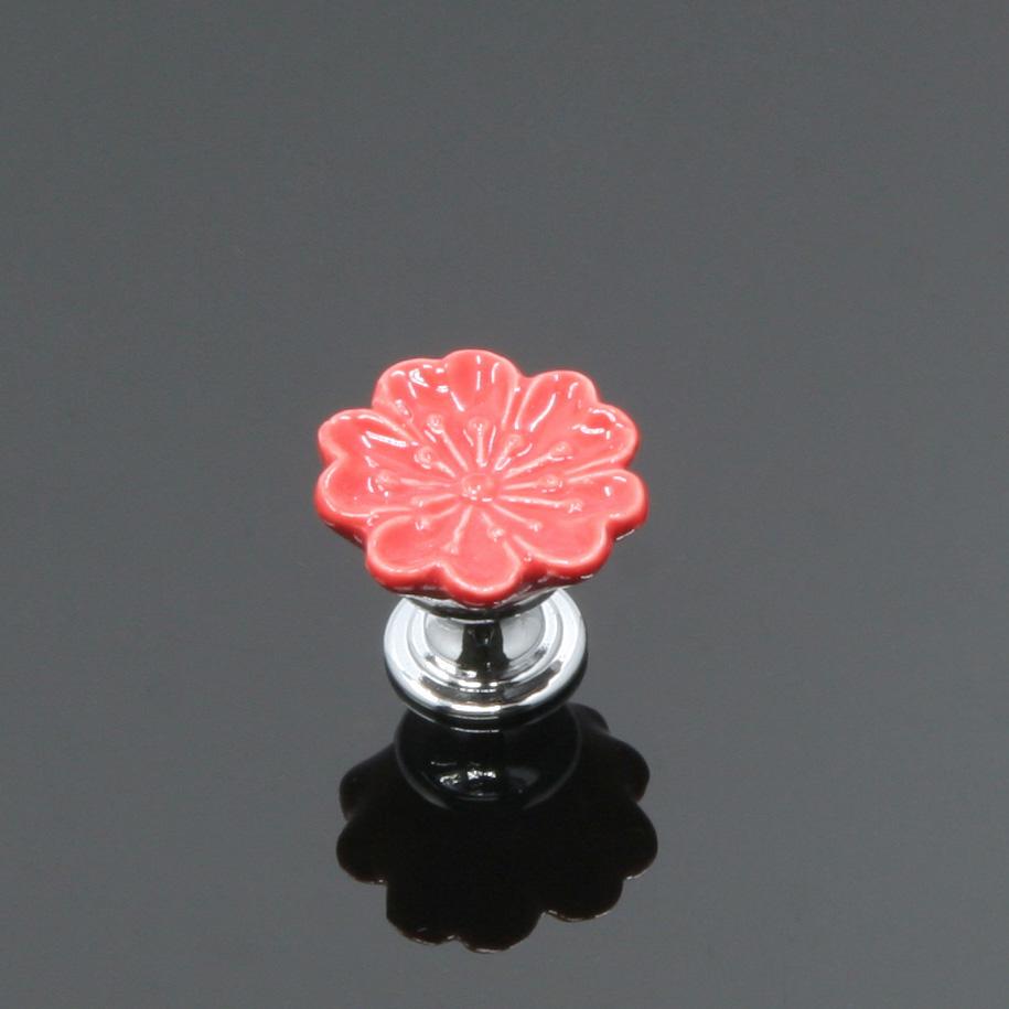KAK Orchid Ceramic Handles Drawer Knobs Kitchen Cupboard Door Handles for Kids Room Cabinet Handles with screws Furniture Handle