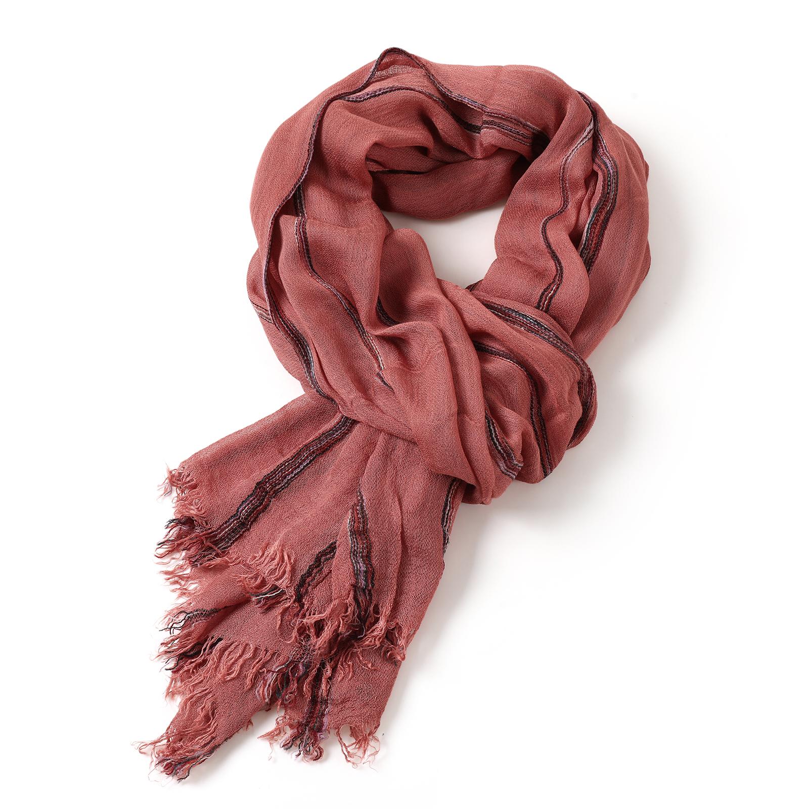Eșarfă Bărbați Modă Bumbac In Eșarfe Bărbați cu Dungi Toamnă Iarnă Gât cald Accesorii Bărbați Casual Șal Pashmina brown
