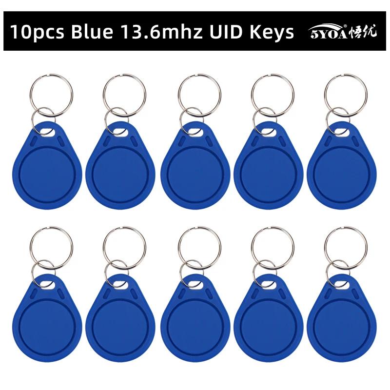 10PCS 13.56Mhz RFID UID Token Copy Keykobs Changeable Attendance Management CUID Clone Keychain Tag For Mif 1k S50 Writable
