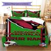 Name Custom Arizona Cardinals Pattern Bedding Set Quilt Cover Pillowcase Home Decor Gift (1 * duvet cover + 2 * pillowcase, without core)