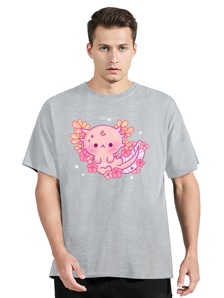 Ajolote Axolotl Übergroßes T-Shirt Sommer Herrenbekleidung Japanisch Fitness Fitness T-Shirt Anime Mode Baumwoll-T-Shirt Designer