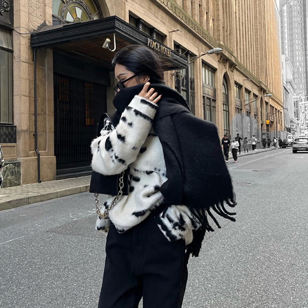 Luxury Winter Scarf Women Cashmere Warm Pashmina Foulard Female Solid Shawls Wraps Thick Soft Bufanda Tassels Scarves Long Stole