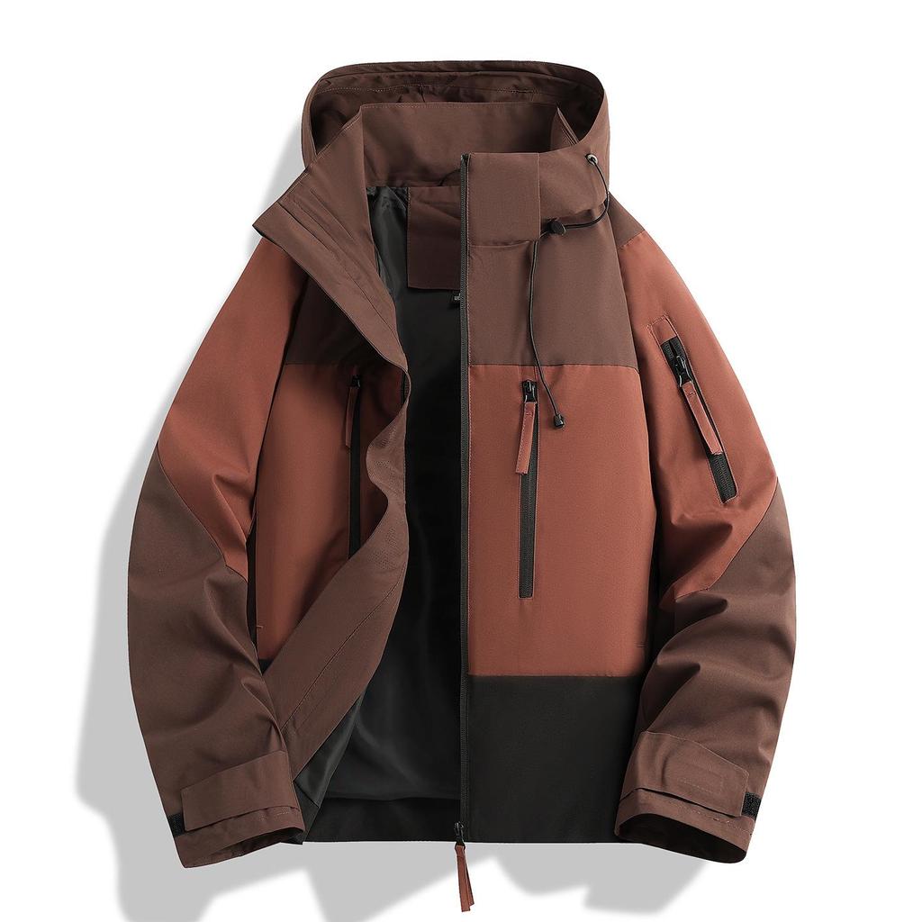 New Women's Windproof Waterproof Hooded Jacket for Mountaineering - Breathable, Wear-Resistant, and Loose-Fit 