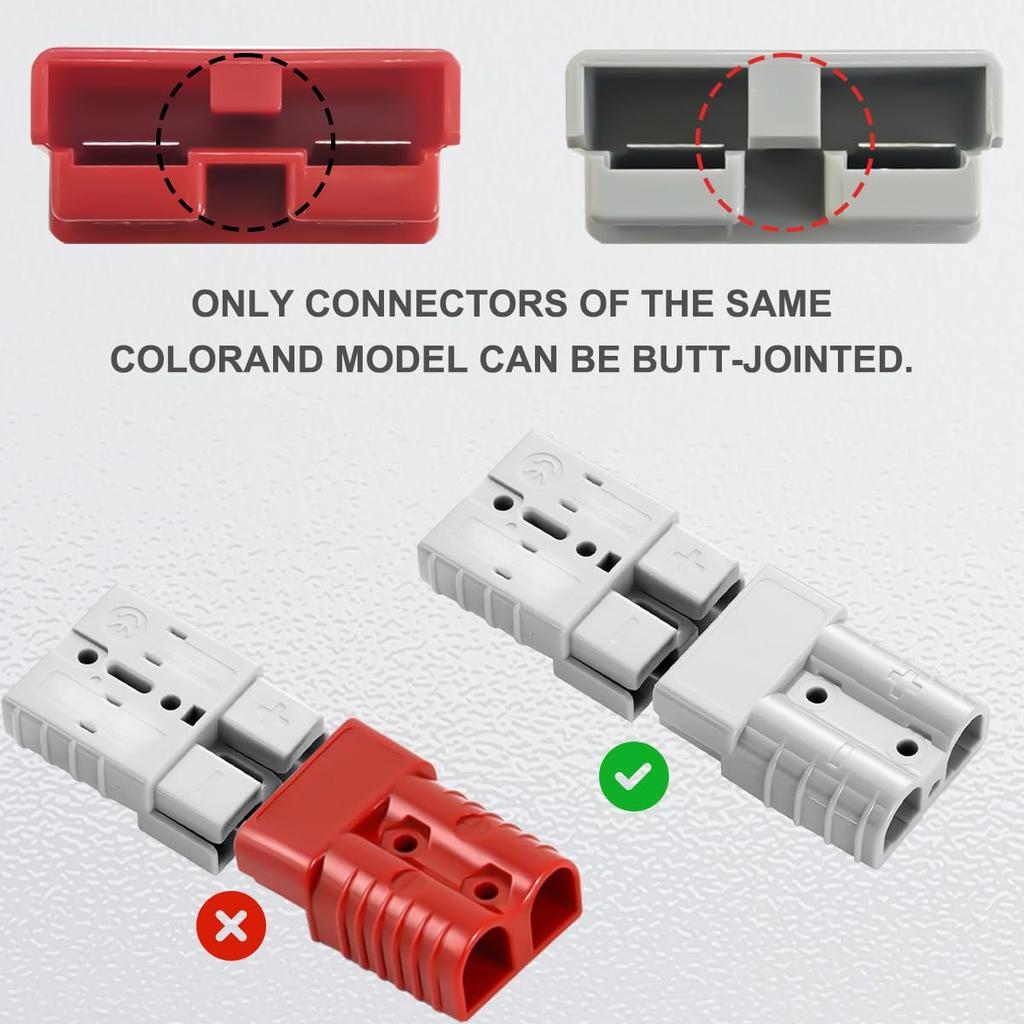 DAOKAI Quick Connector 50A, 6-12 Gauge 10AWG Cable Connector 40cm Wire Harness