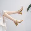 1356-23 Sandals Half Slippers Fashion High Heels Summer 2025 New Medium Heel Sandals