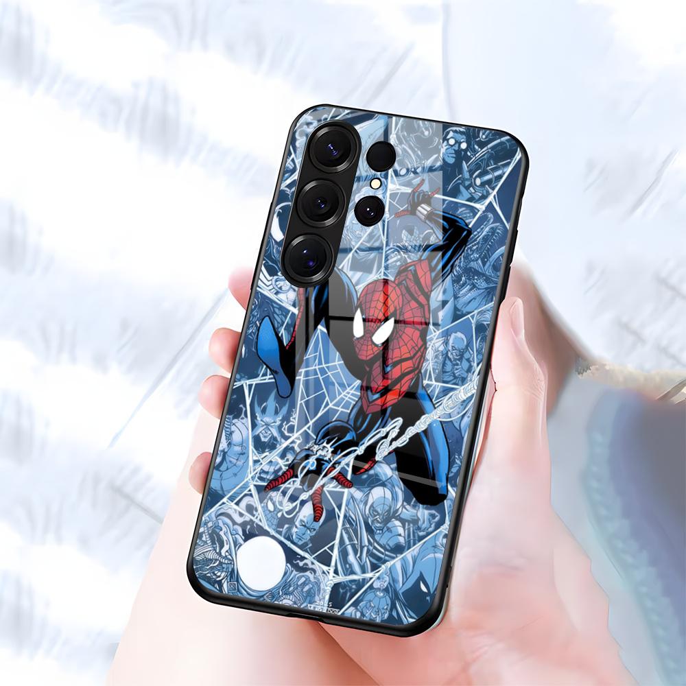 S-Spiders Cool Man Phone Case For Samsung S26 S25 S24 FE S23 S22 S21 Plus S20 Ultra Note20Ultra Black Glass Cover