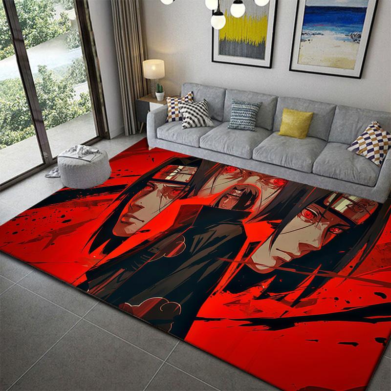 Naruto Ninja Technique Print Area Rug Non-Slip Soft Mat for Gaming Room Decor 60x90cm