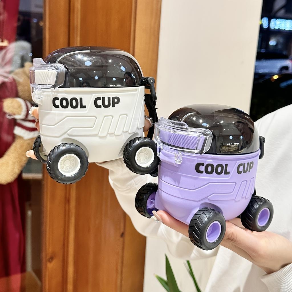 1pc 550ml Cool Cartoon Mars for RoveR Water Cup with Straw Portable, Durable Polycarbonate Plastic, Fun Design for Students Outdoor Use Available