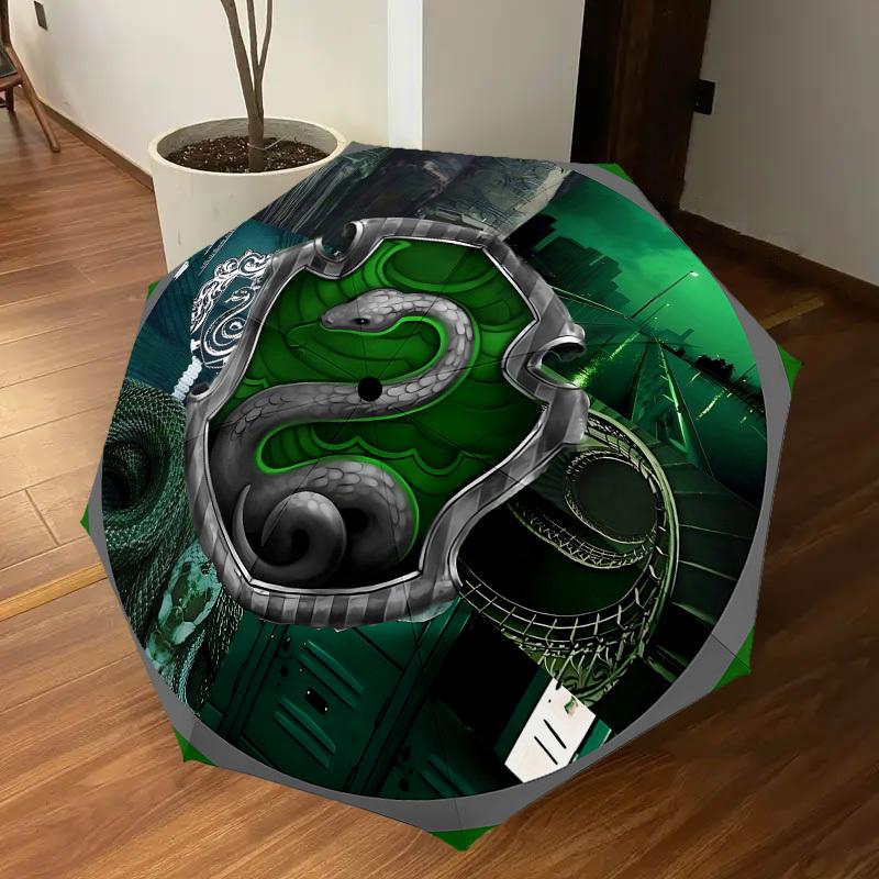 1PC Slytherin Snake Umbrella-8-Rib Reinforced, Automatic Open, Lightweight & Durable, Cute Fashion Accessory for Outdoor, D2680