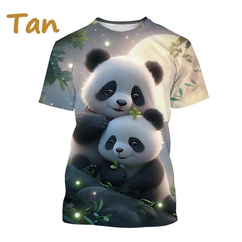 Letní tričko s kulatým výstřihem, 3D kresleným zvířetem panda, potisk, módní, ležérní, s krátkým rukávem, pánské a dámské unisex tričko