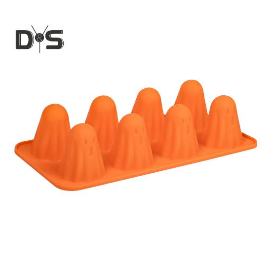 

1/2 шт. 3D-форма для привидения из силикона для шоколадных десертов, конфет, желе, пищевая форма для выпечки в форме привидения, легко снимаемая, принадлежности для выпечки на Хэллоуин 1pc