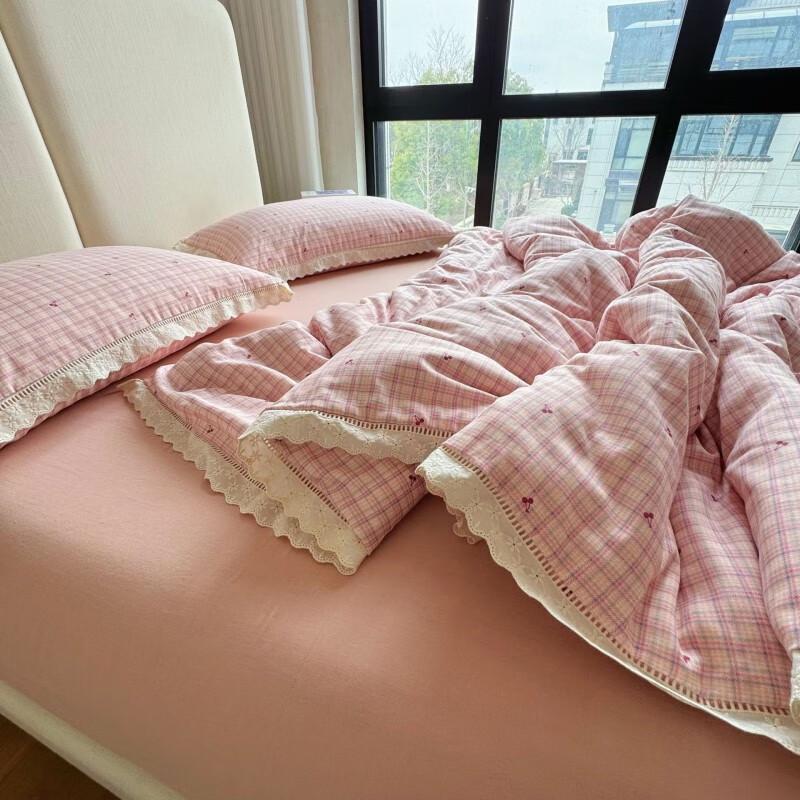 Floral Pleated Gauze Bedding Set