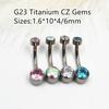 Titanium Alloy G23 Belly Button Ring - European & American Style Navel Piercing Jewelry