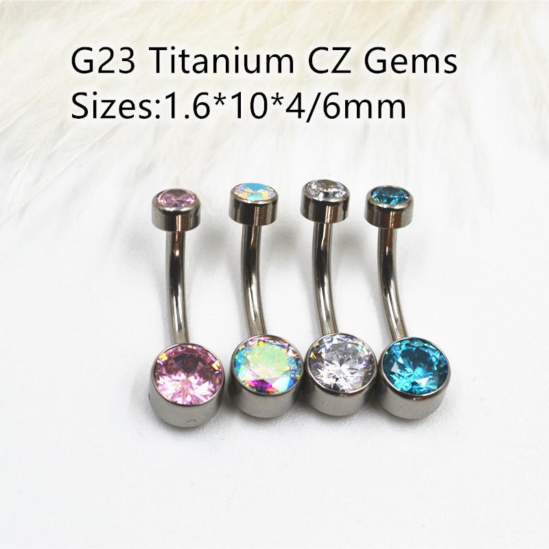 Titanium Alloy G23 Belly Button Ring - European & American Style Navel Piercing Jewelry