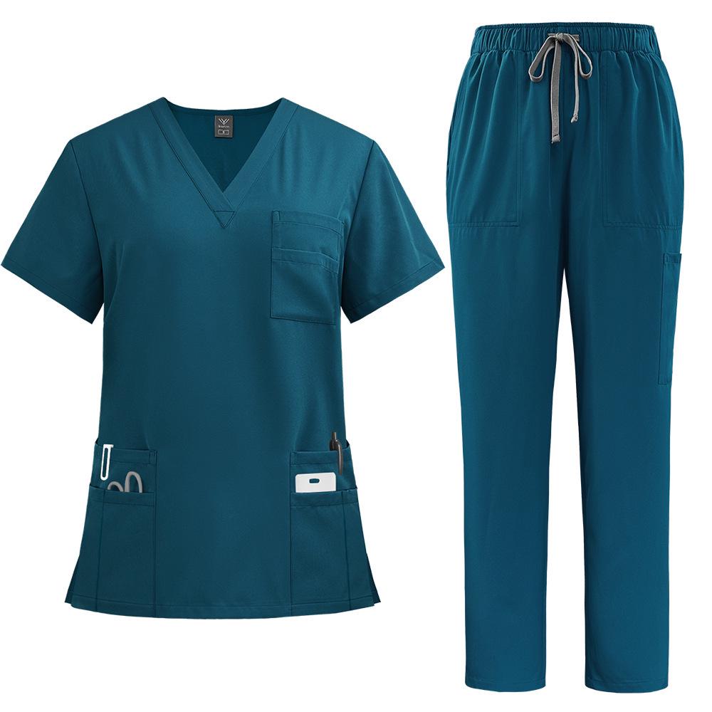 Four-Way Stretch Quick-Dry Elastic Uniform Set for Nurses and Salon Workers