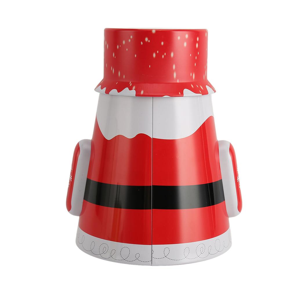 Weihnachts-Süßigkeitenblech Leuchtende Farben Lichtecht Langlebiges Metall Stehaufmännchen-Design Weihnachts-Süßigkeitenglas für