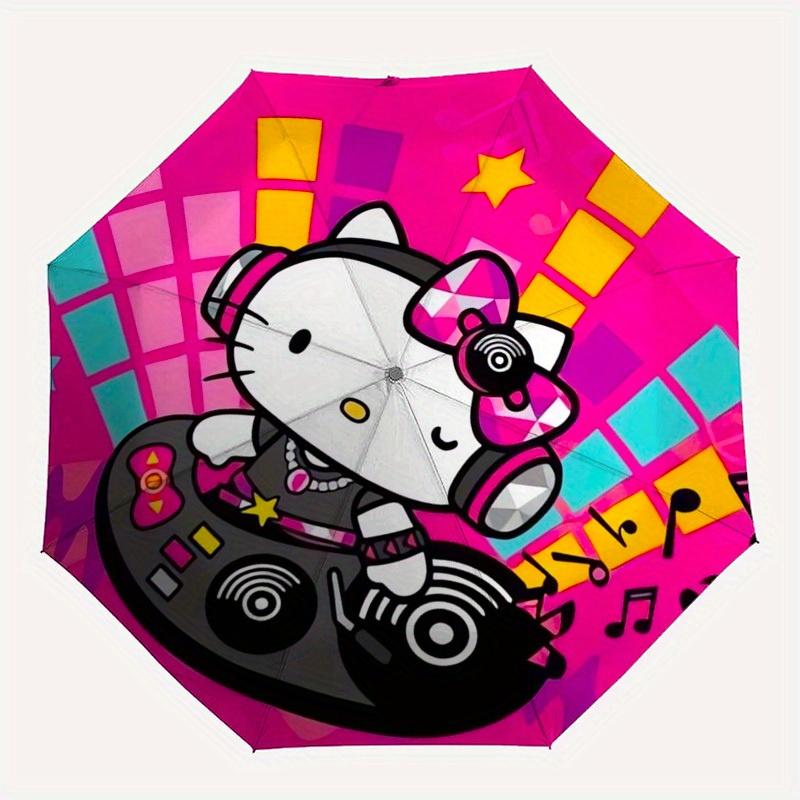 1pc Hello Kitty DJ Party Umbrella with Plastic Handle,Suitable for All Seasons Home Travel Outdoor UmbrellaSanlio252